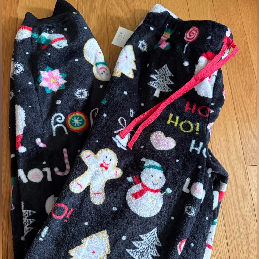 Secret Treasures Small Holiday Sleepwear Pants elastic w/red drawstrings NWT